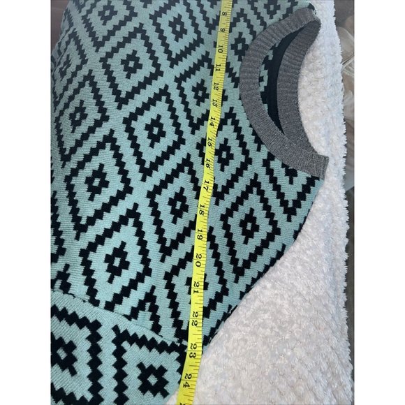 ESZKA From Hungary SWEATER Hand Knit & 100% Recycled 100% Cotton Geometric Print - Picture 6 of 6